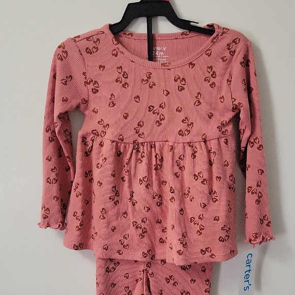 Carter's Pink Set with Heart Pattern - Picture 1 of 3